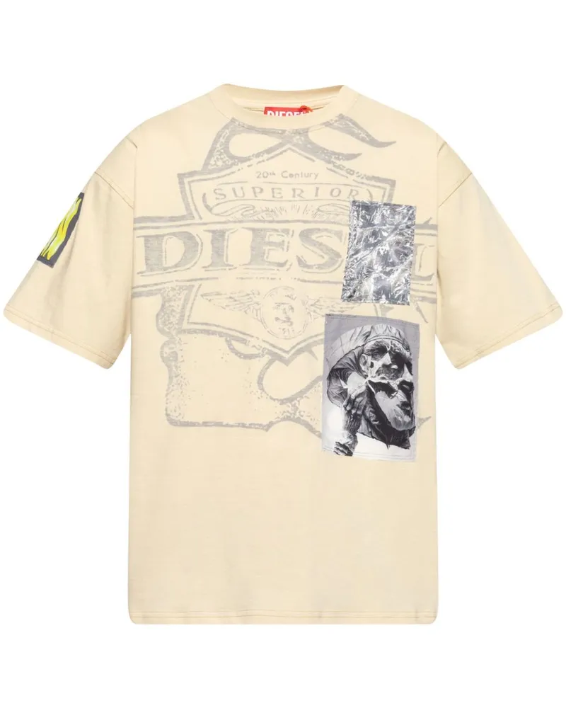 Diesel T-boxt slits-R8 T-Shirt - Nude Nude