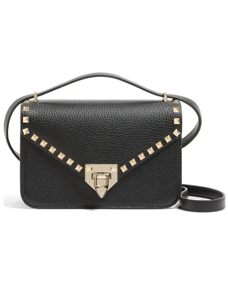 Valentino Garavani Rockstud small shoulder bag in grainy calfskin - Schwarz Schwarz