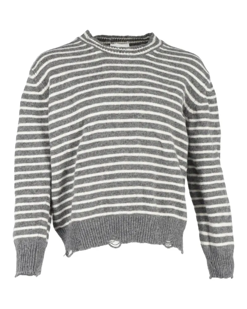 AMI Paris striped distressed sweater - Grau Grau