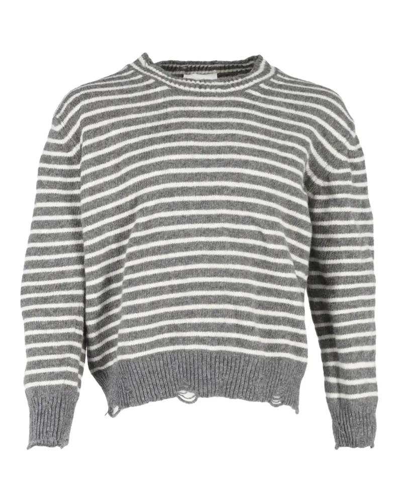 AMI Paris striped distressed sweater - Grau Grau