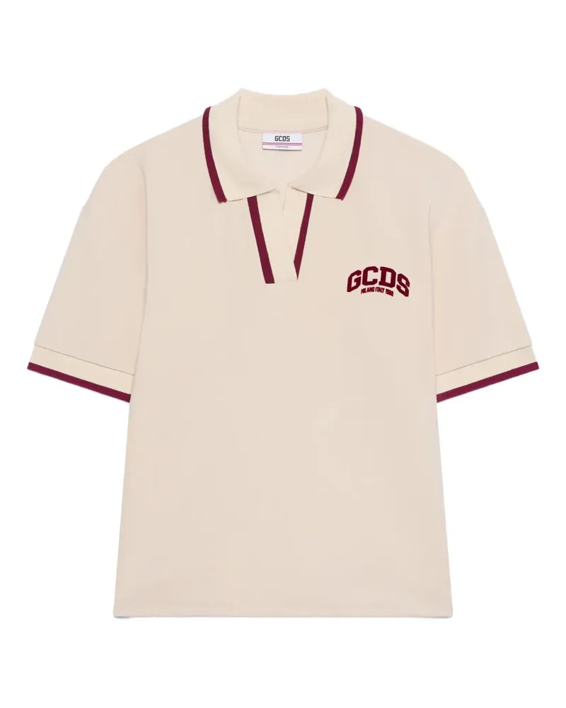 GCDS Poloshirt mit Kontrastdetail - Nude Nude