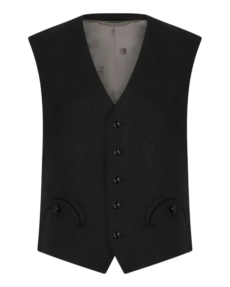 Blazé Milano Feral pinstripe-pattern waistcoat - Schwarz Schwarz