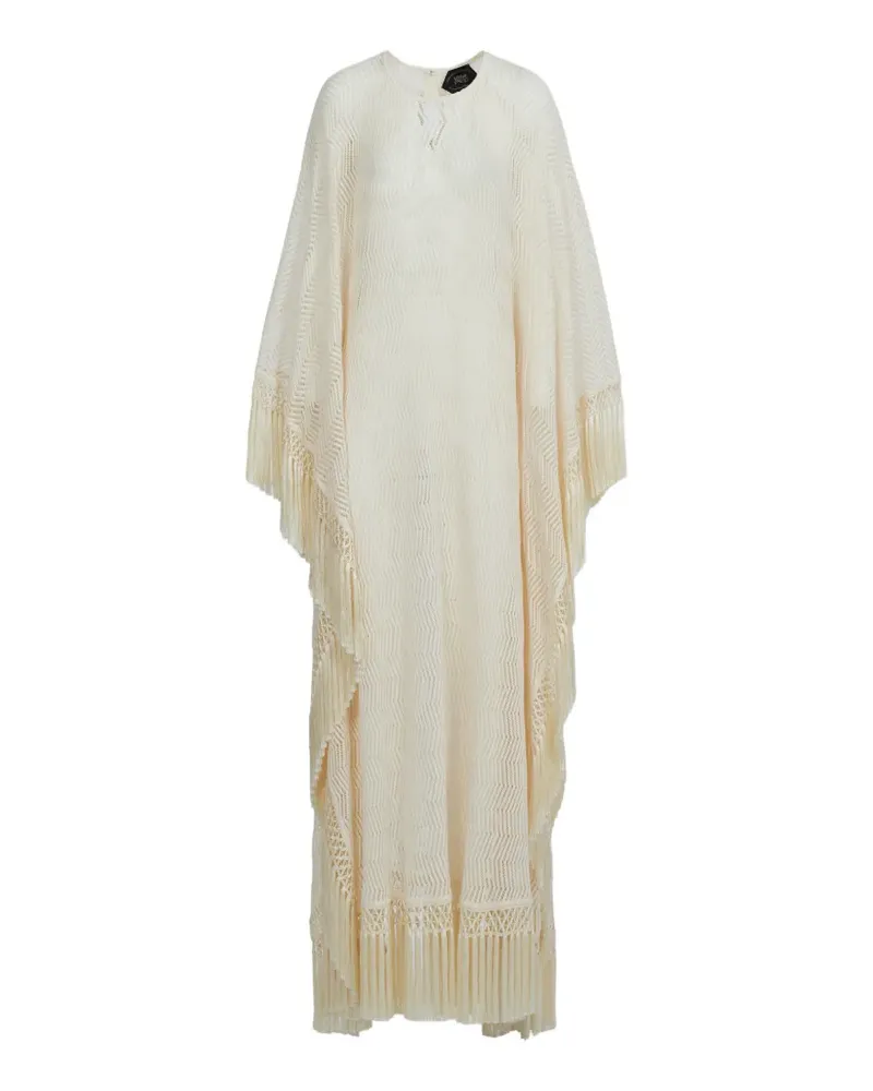 Taller Marmo Santa Fe fringed kaftan maxi dress - Nude Nude