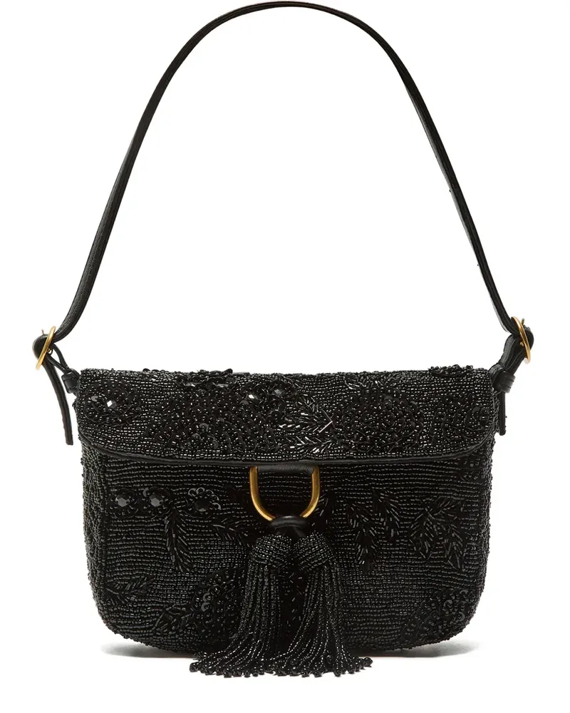 Maliparmi Schultertasche mit Perlen - Schwarz Schwarz