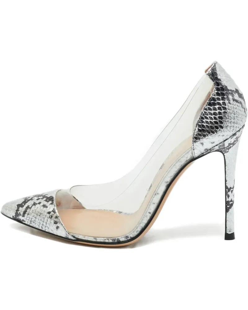 Gianvito Rossi snakeskin-embossed pointed-toe pumps - Grau Grau