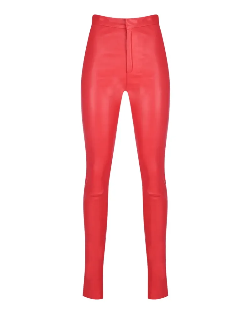 Zeynep Arcay high-waisted leather trousers - Rot Rot