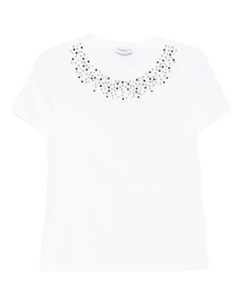 MARELLA MLSSaio short-sleeve embellished T-shirt - Weiß Weiß