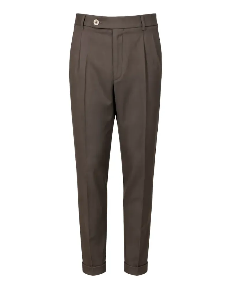 GTA pleated-front turned-up trousers - Braun Braun