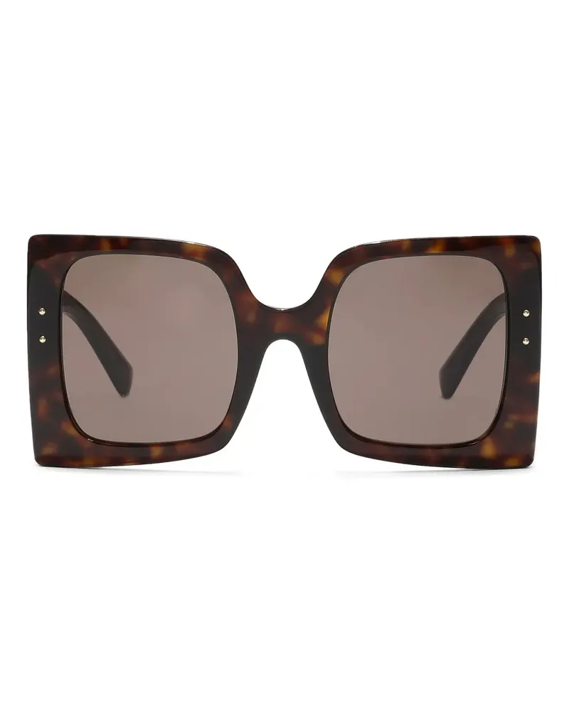 Dolce & Gabbana Eckige Sonnenbrille in Schildpattoptik - Braun Braun