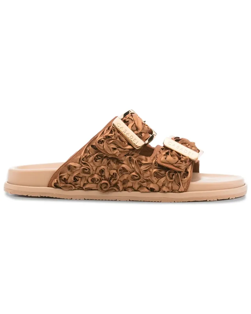 Casadei Birky Pantoletten mit Schnallenriemen - Braun Braun