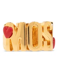 Moschino Ring aus Messing mit Logo Gold