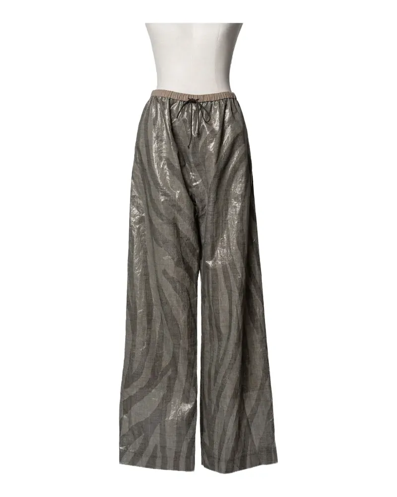 Muller of Yoshiokubo Dune metallic-print wide-leg trousers - Grün Grün