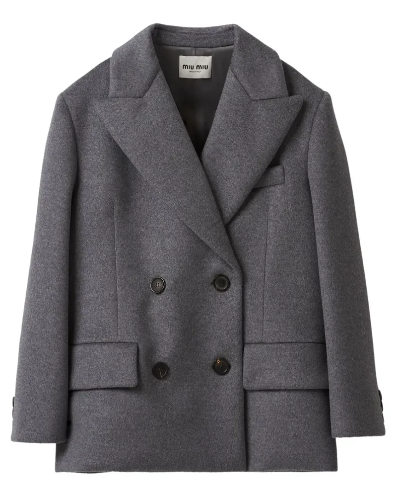 Miu Miu Doppelreihiger Blazer - Grau Grau