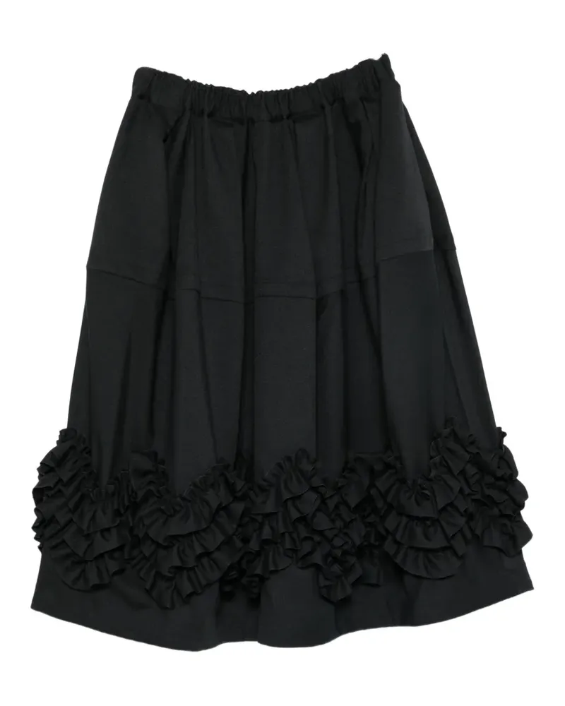 Comme des Garçons ruffled tiered midi skirt - Schwarz Schwarz
