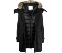 Mantel mit Faux Fur - Schwarz