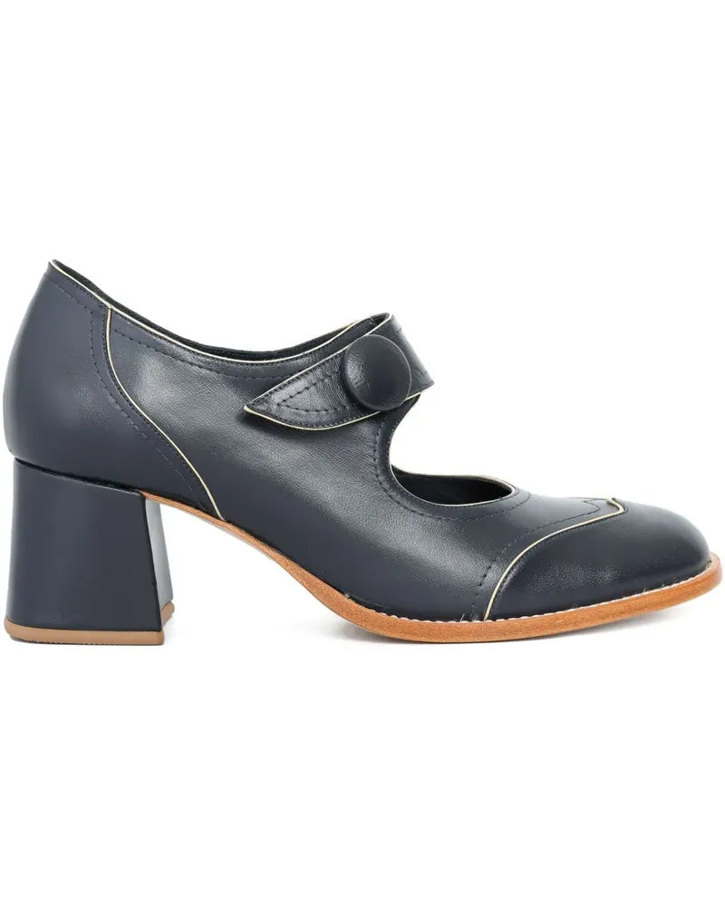 Sarah Chofakian Mary Janes aus Marineblau Blau