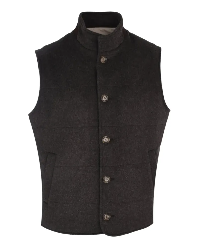 BARBA Wattierte Weste mit Knöpfen - Grau Grau