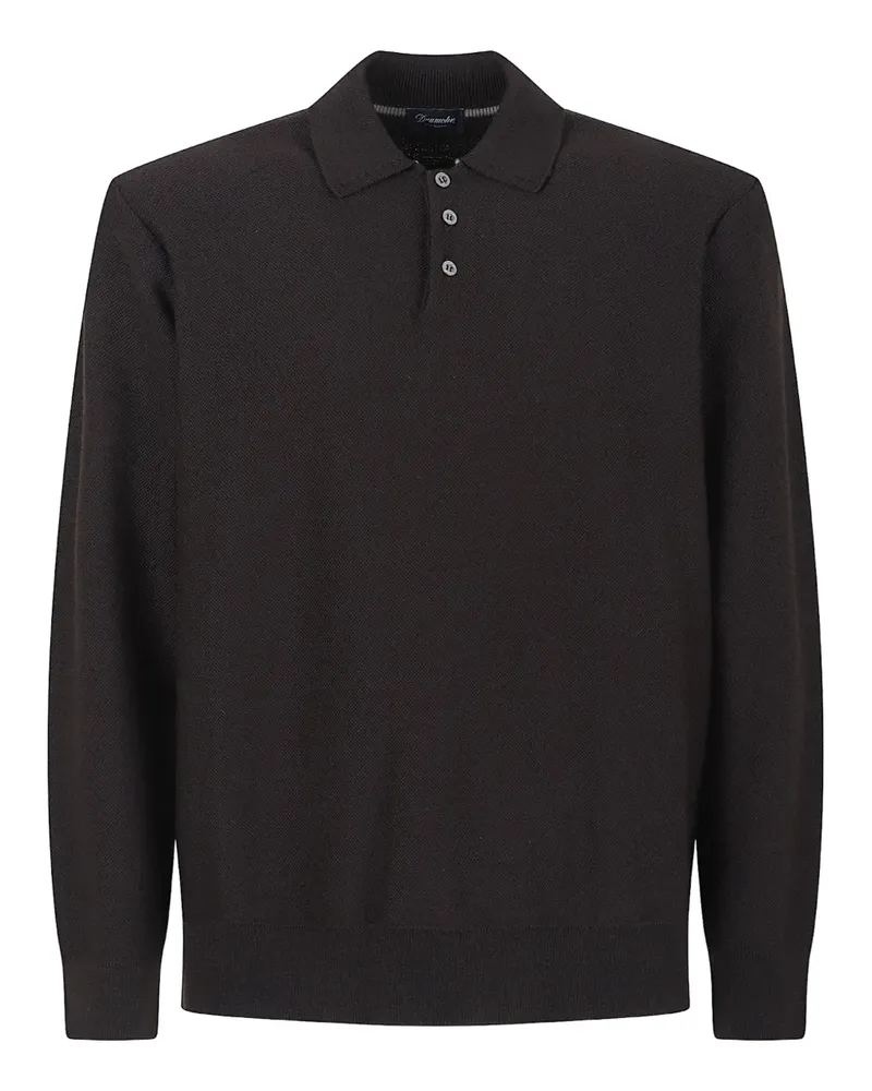 Drumohr  Langärmeliges Poloshirt - Braun Braun