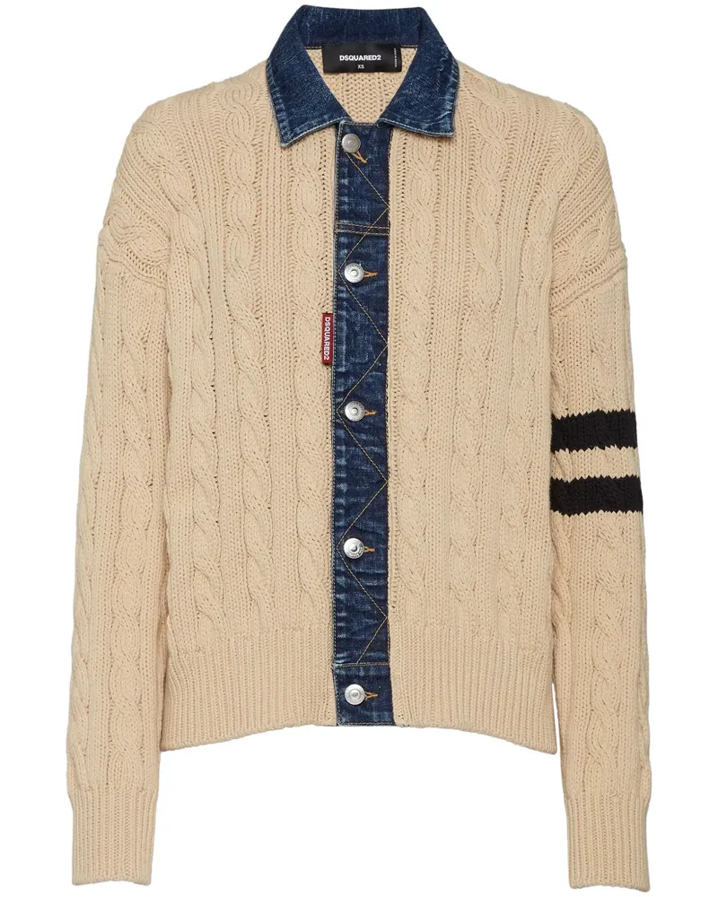 Dsquared2 Cardigan mit Zopfmuster - Nude Nude