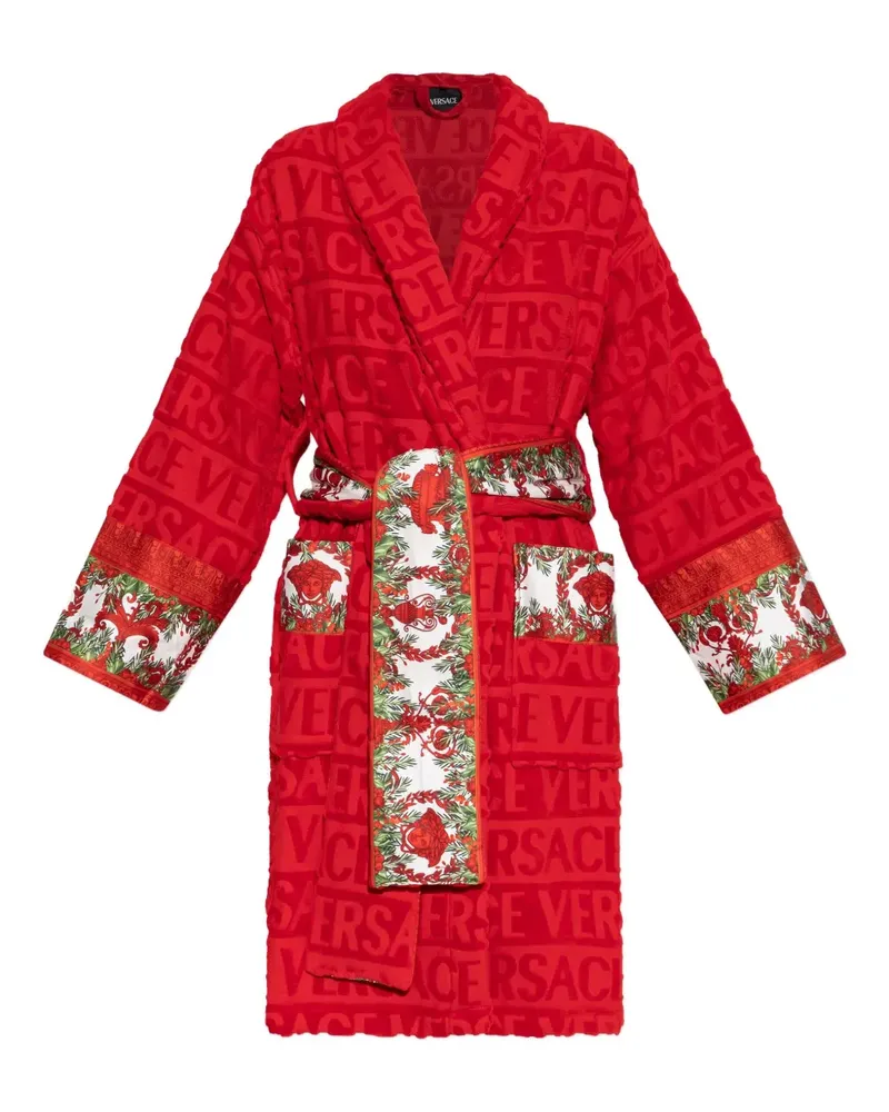 Versace Bademantel mit Barock-Print - Rot Rot