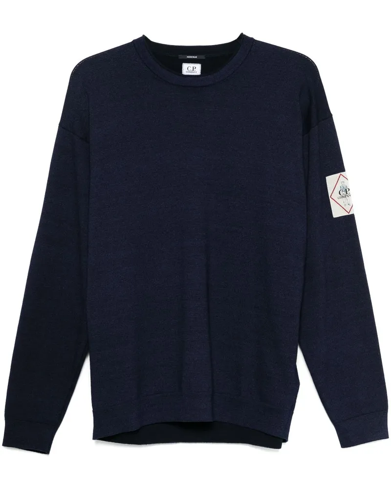 C.P. Company Pullover mit Logo-Patch - Blau Blau