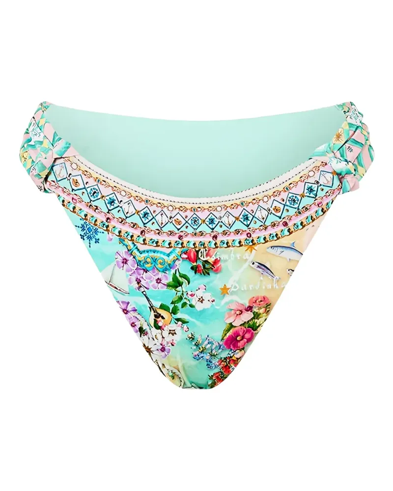 Camilla beach-pattern bikini bottoms - Blau Blau