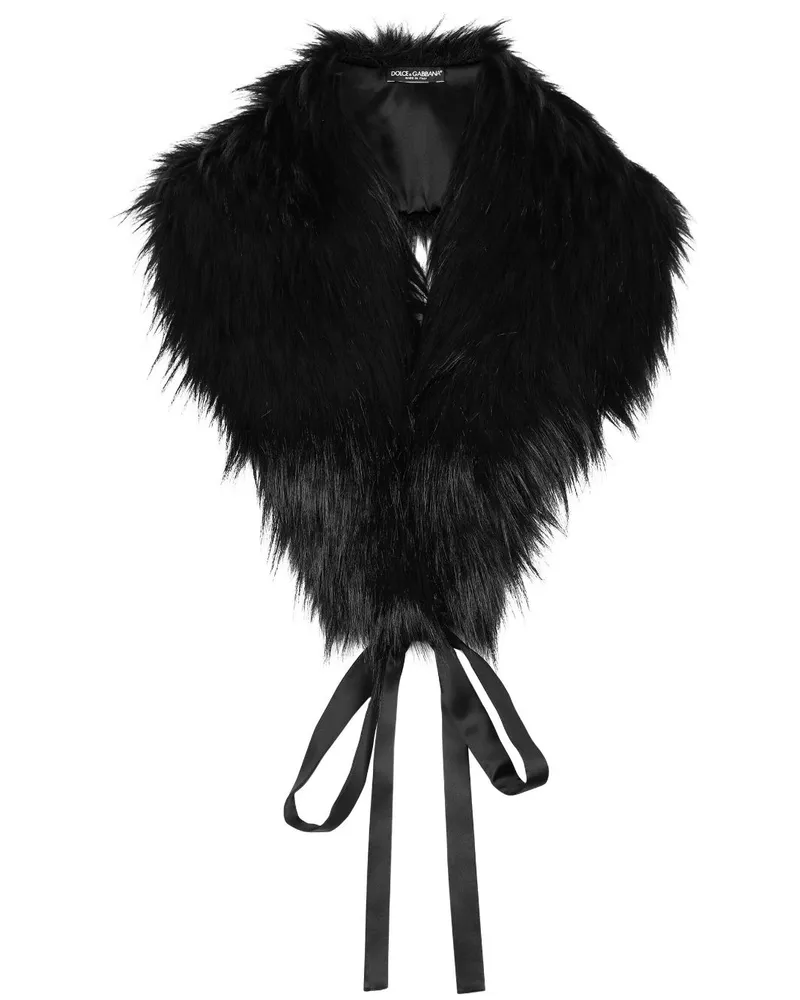 Dolce & Gabbana Schal aus Faux Fur Schwarz