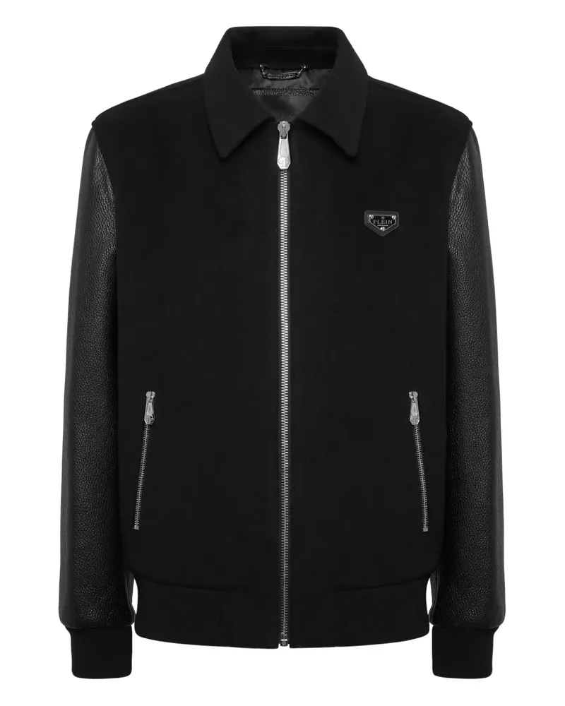Philipp Plein Bomberjacke mit Kontrasteinsätzen - Schwarz Schwarz