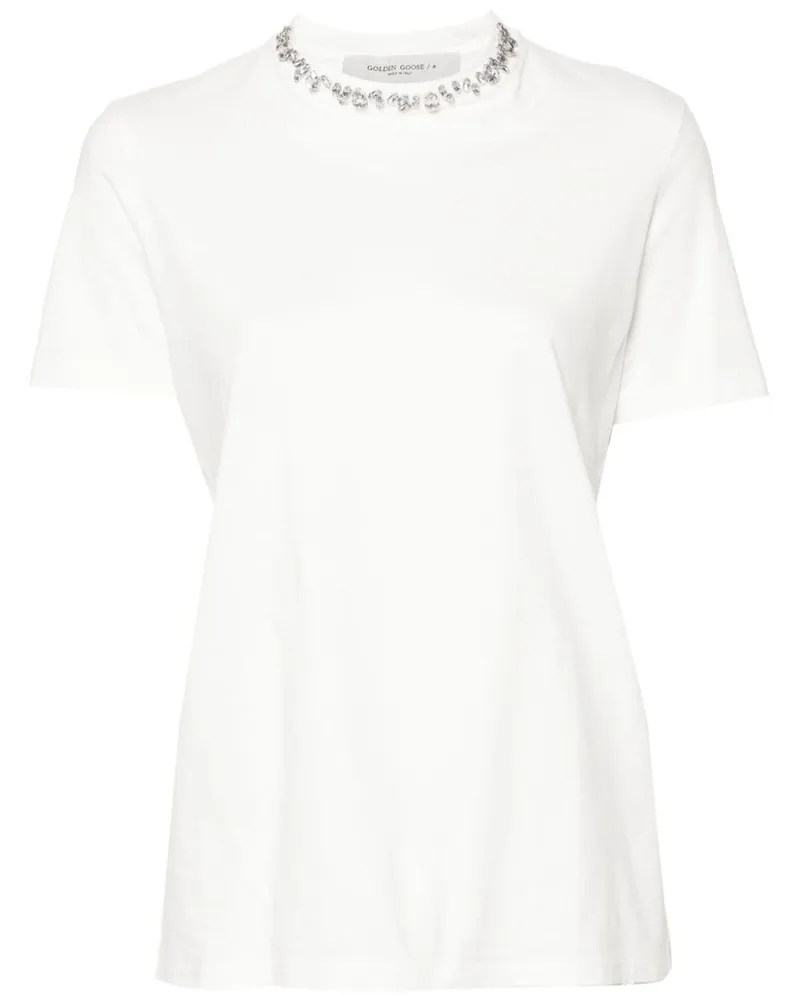 Golden Goose T-Shirt mit Strassverzierung - Weiß Weiß