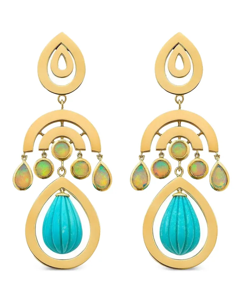 Robinson Pelham Siren Ohrringe mit Opal und Türkis - Gold Gold