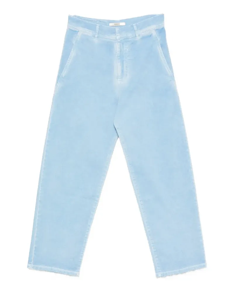 ODEEH logo-embroidered frayed jeans - Blau Blau