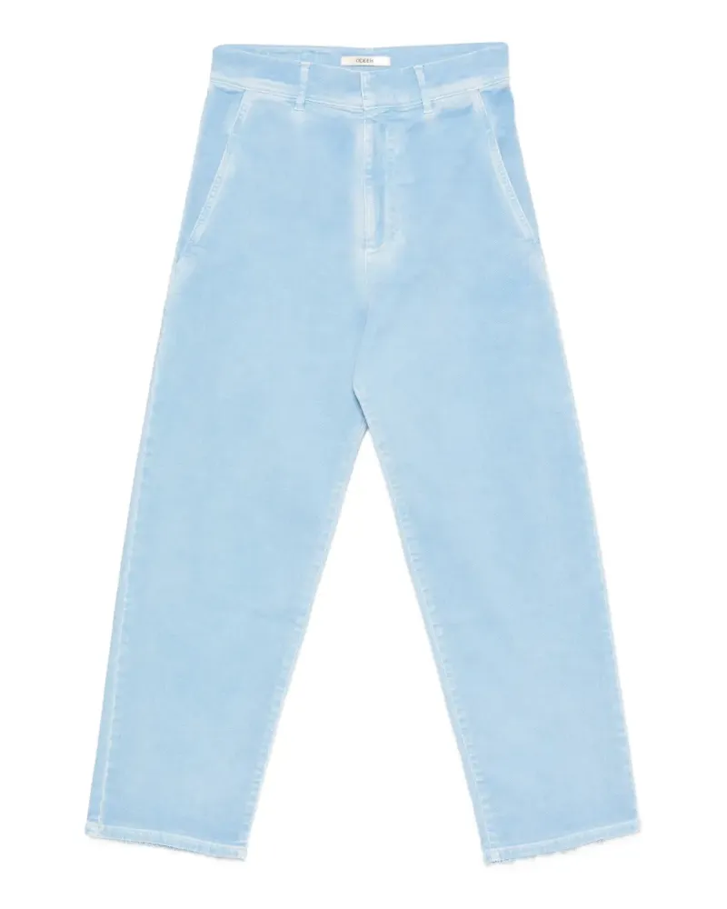 ODEEH logo-embroidered frayed jeans - Blau Blau