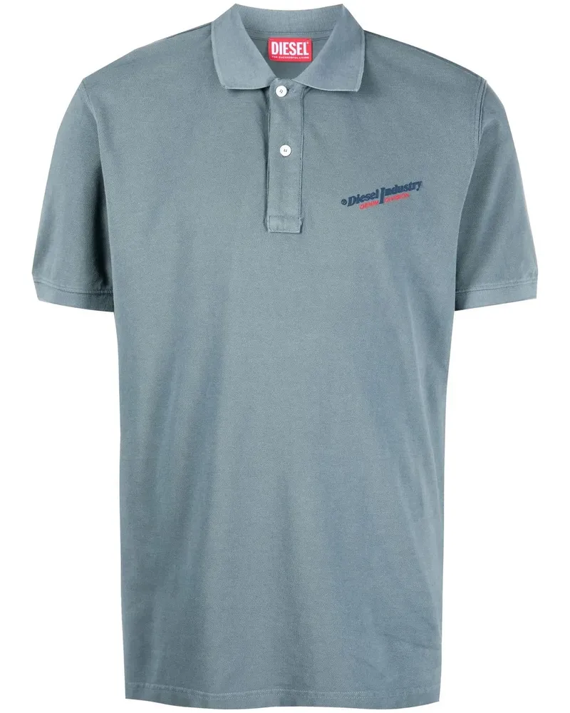 Diesel Poloshirt mit Logo-Print - Grau Grau