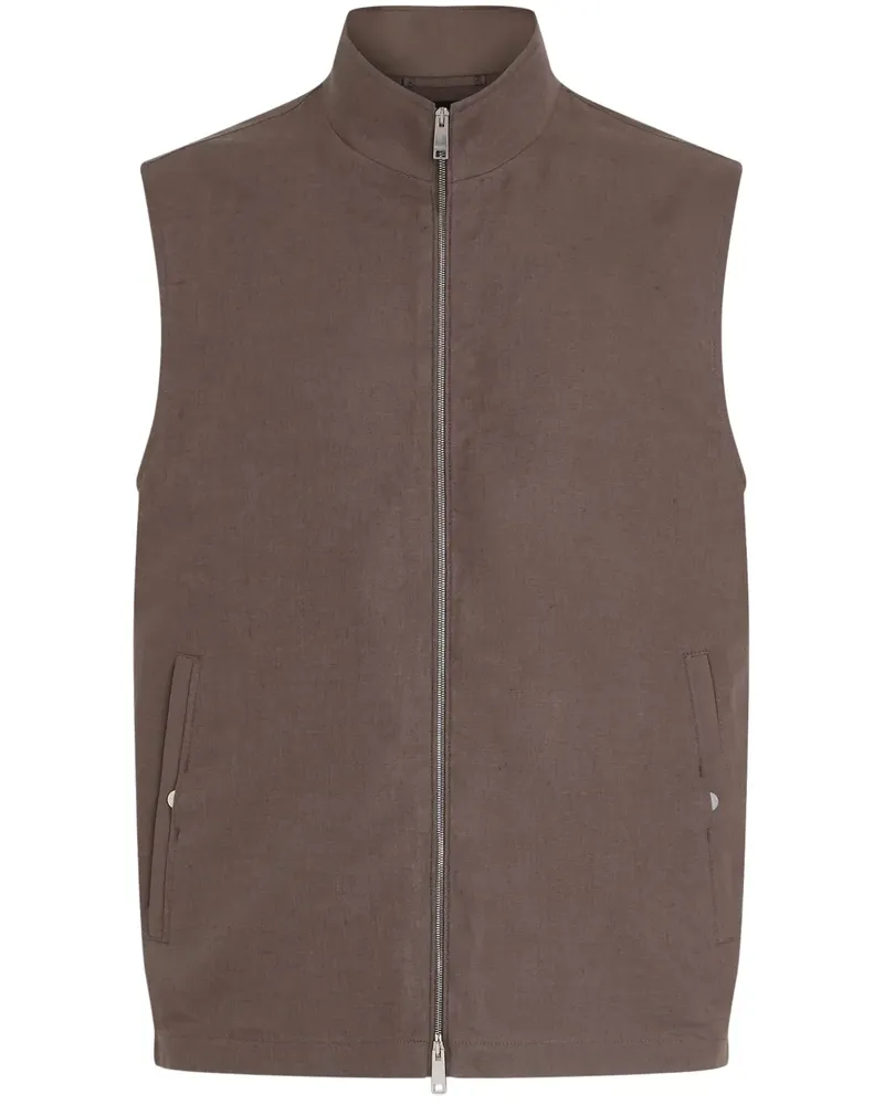Ermenegildo Zegna Oasi Lino Weste - Braun Braun