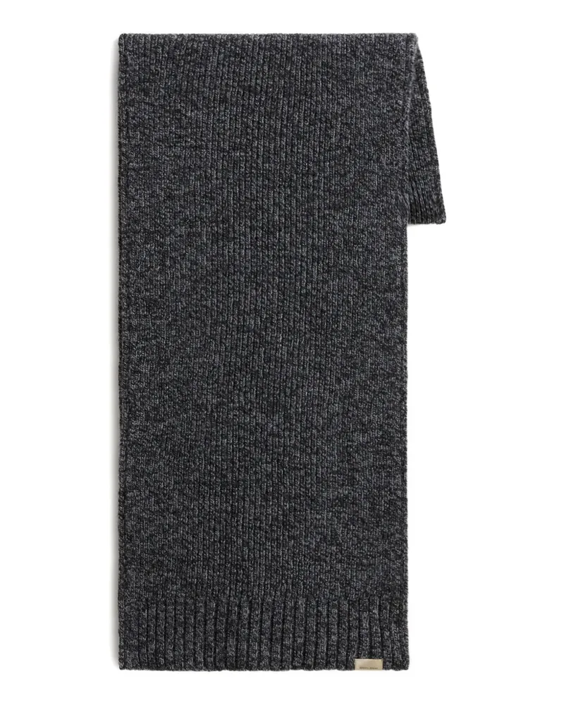 Woolrich Gerippter Mouline Wollschal - Schwarz Schwarz