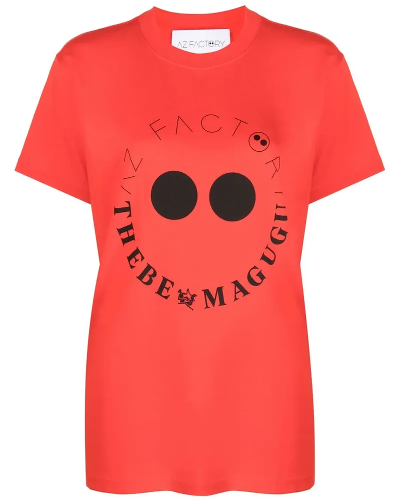 AZ FACTORY x Thebe Magugu T-Shirt mit Logo-Print - Rot Rot