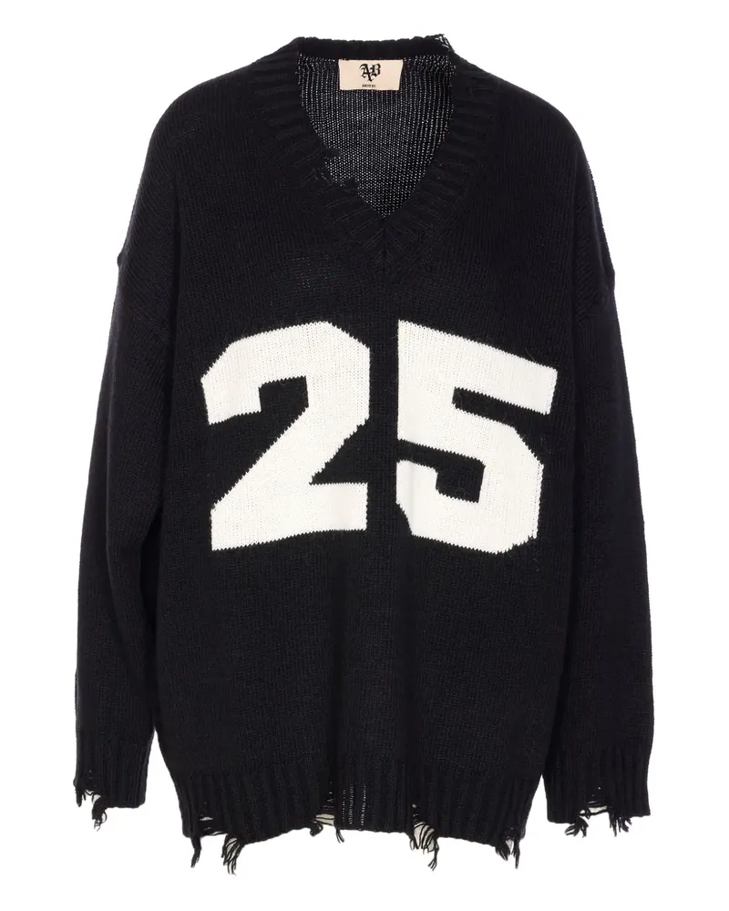 Aniye By Pull College Pullover mit V-Ausschnitt - Schwarz Schwarz