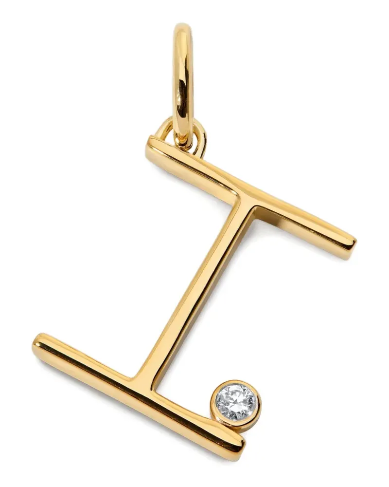 Monica Vinader Solitaire Anhänger mit Diamant - Gold Gold