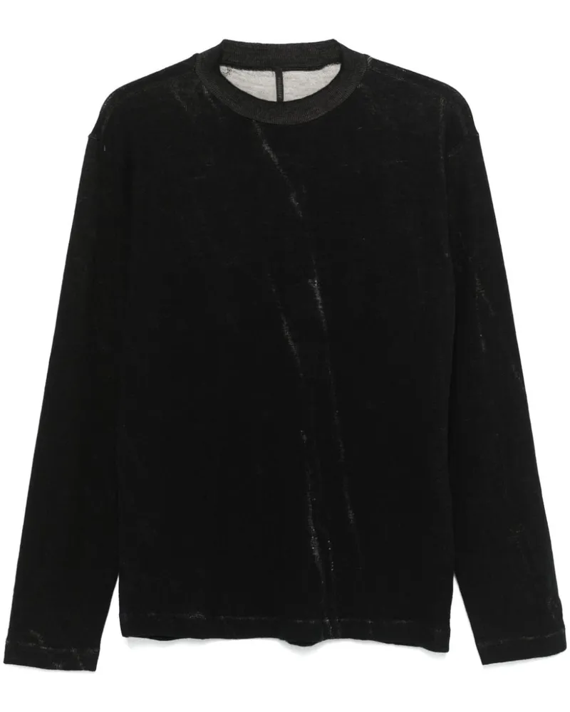 TRANSIT Jacquard-Pullover aus Schurwolle - Schwarz Schwarz