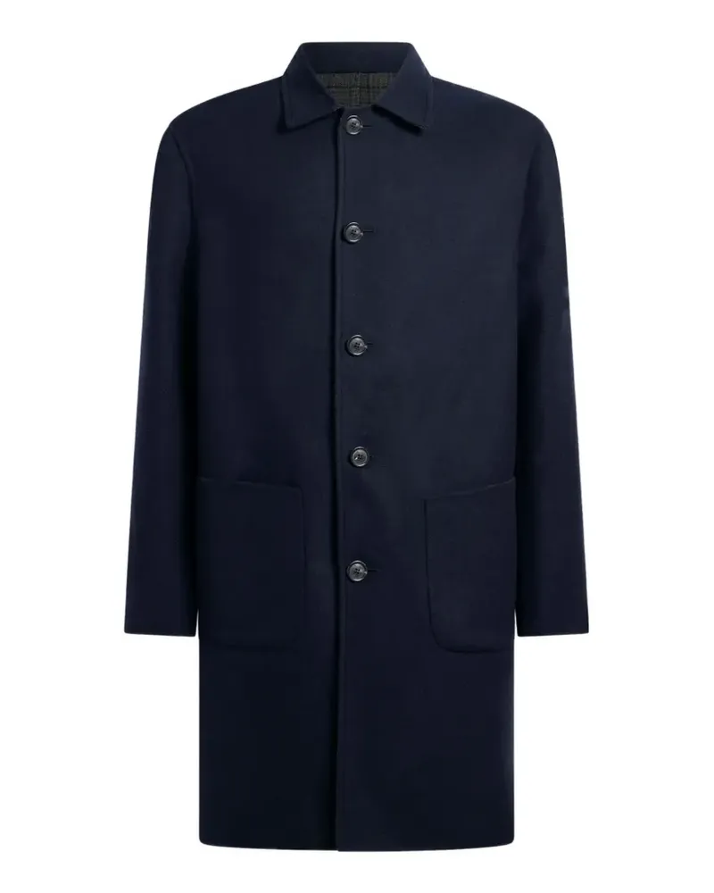Etro reversible wool-blend coat - Blau Blau