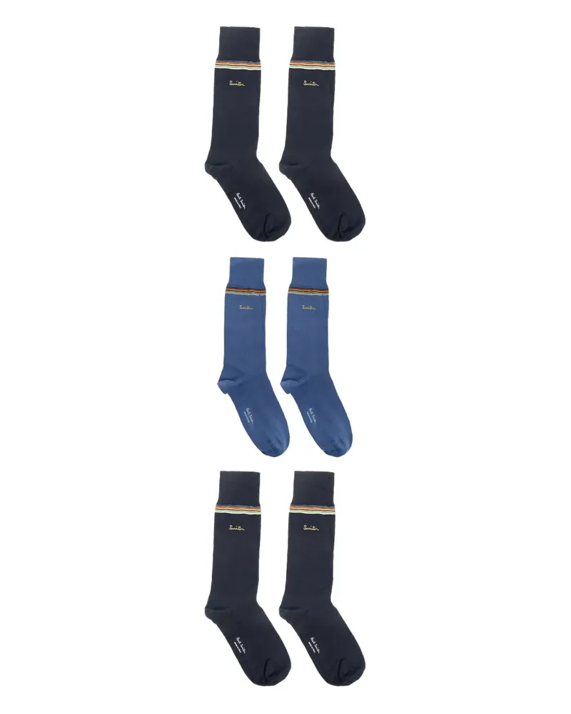 Paul Smith Socken mit Logo (3er-Set) - Blau Blau