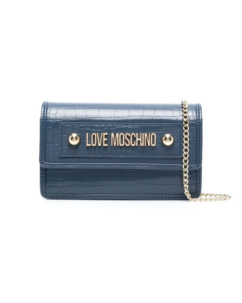 Moschino Umhängetasche mit Logo Blau