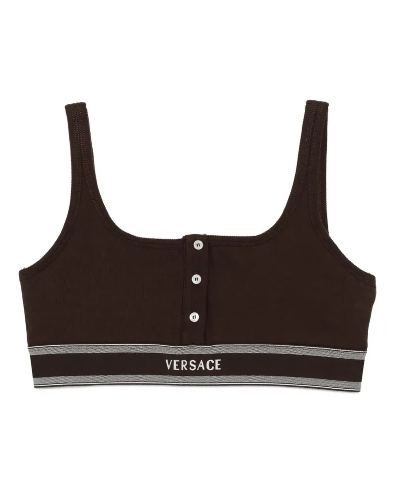 Versace logo-embroidered bra - Braun Braun