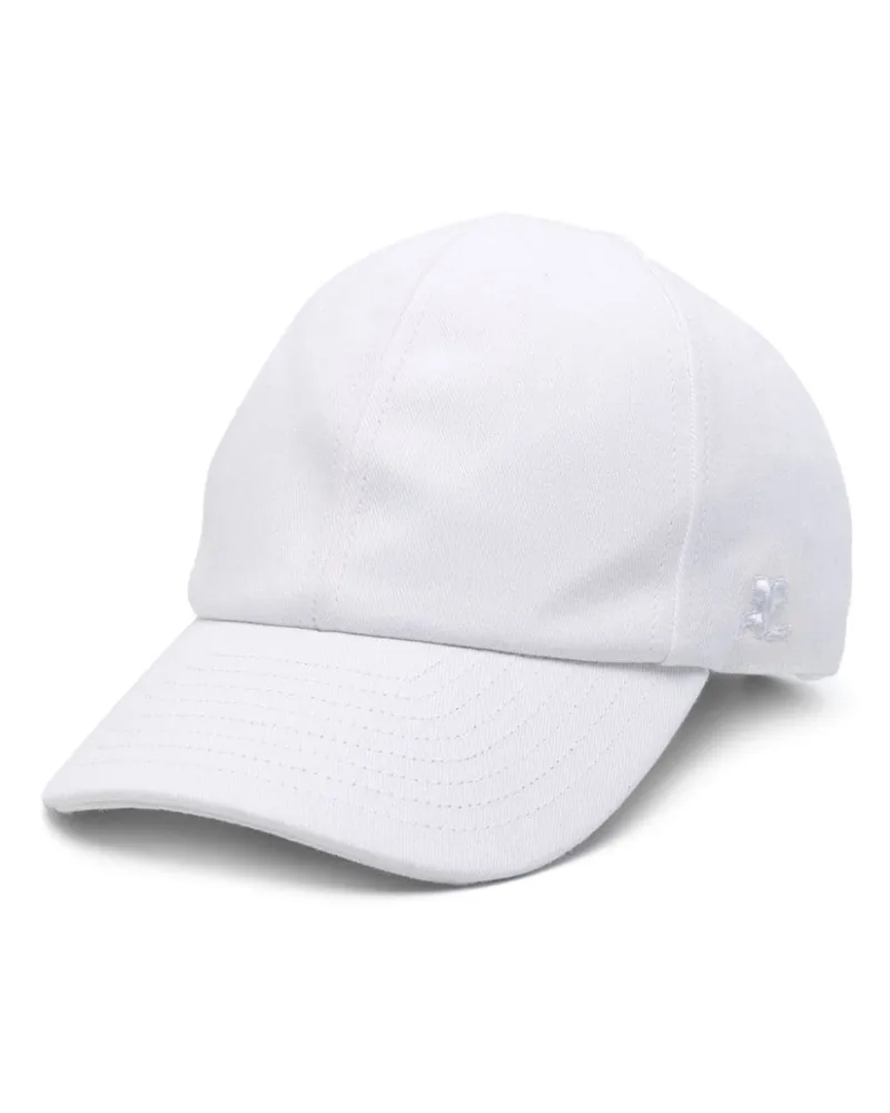 Courrèges Twill-Baseballkappe mit Logo-Stickerei - Weiß Weiß