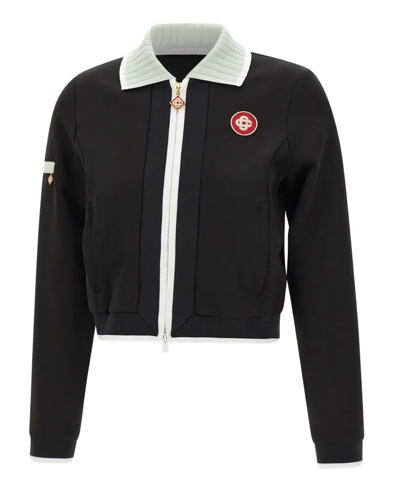 Casablanca Paris Bestickte Jacke mit Stehkragen - Schwarz Schwarz