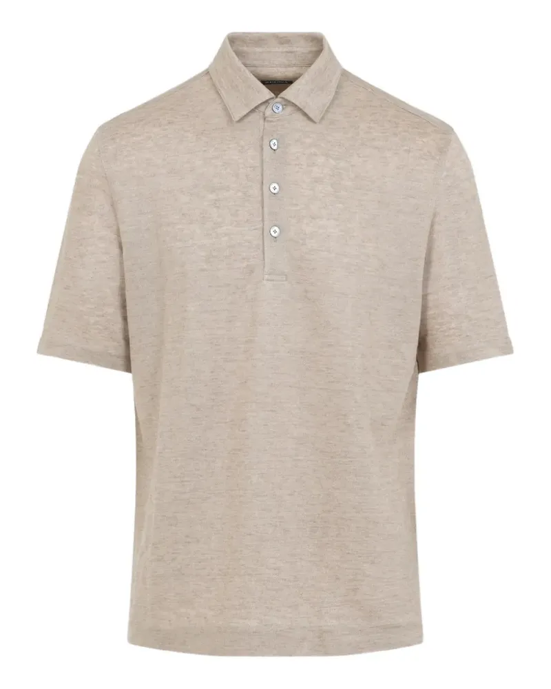 Ermenegildo Zegna Oasi linen polo shirt - Nude Nude