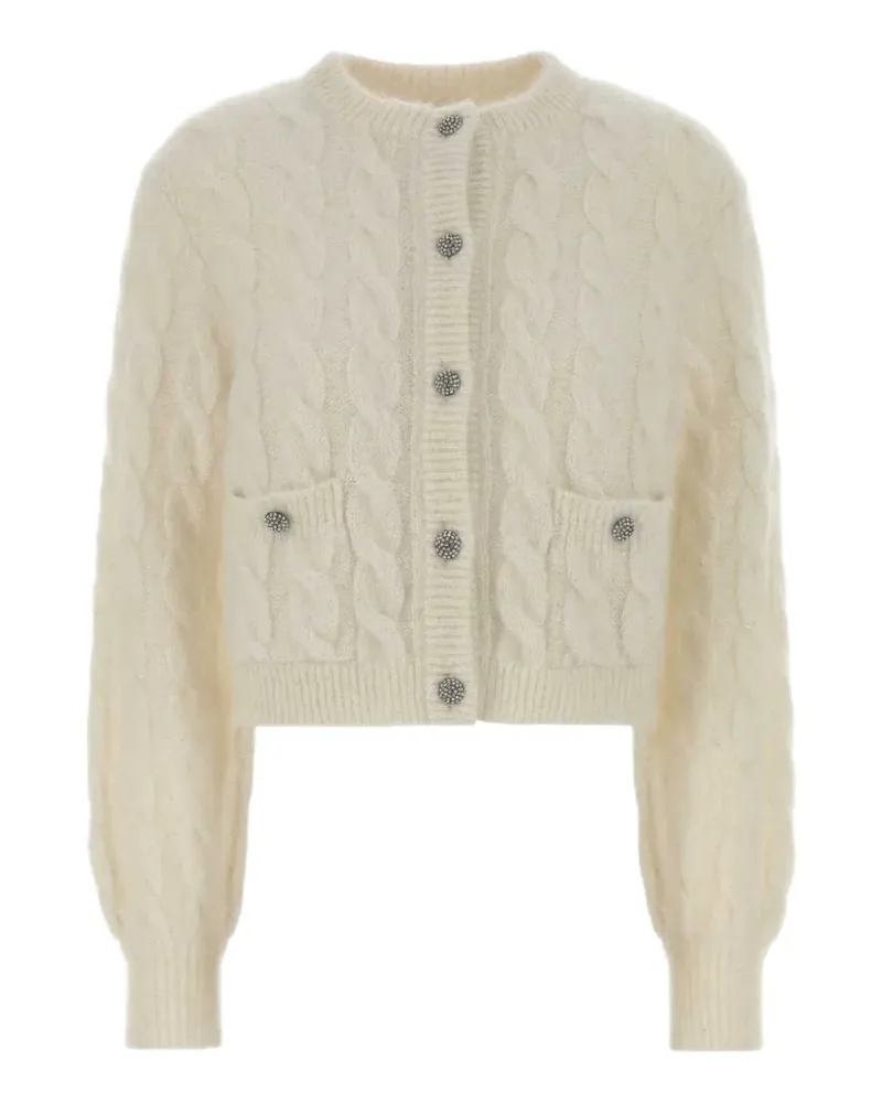 Alessandra Rich cable-knit cardigan - Weiß Weiß