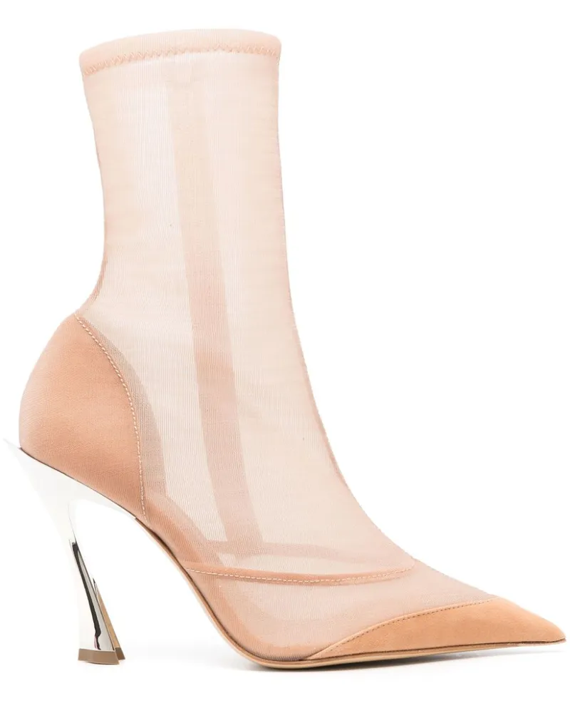 Thierry Mugler Semi-transparente Stiefeletten, 100mm - Nude Nude