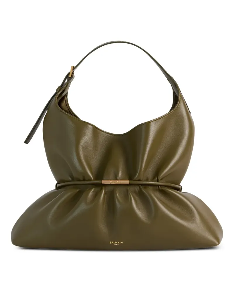 Balmain Mittelgroße Sphynx Tasche aus glattem Leder - Grün Grün