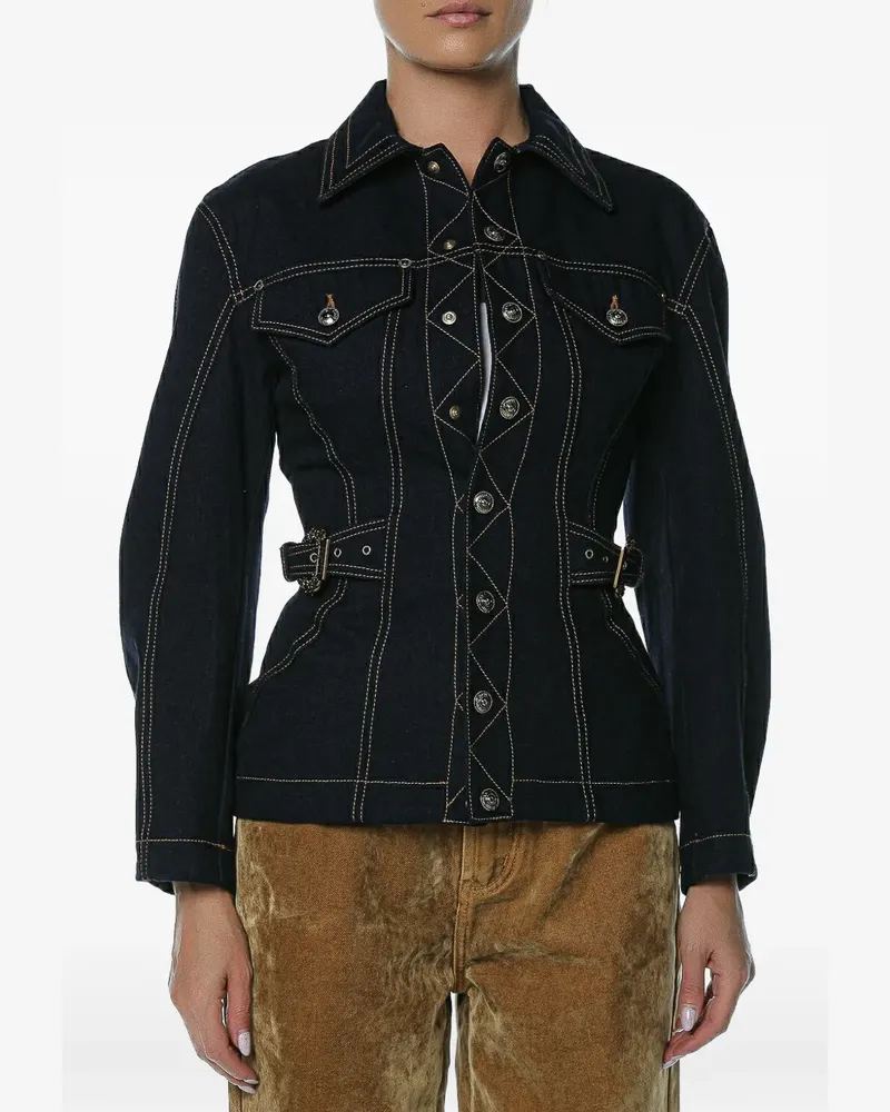 Versace Jeans Jeansjacke mit Schnallen - Blau Blau